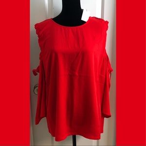 Cold Shoulder Red Top Plus Size